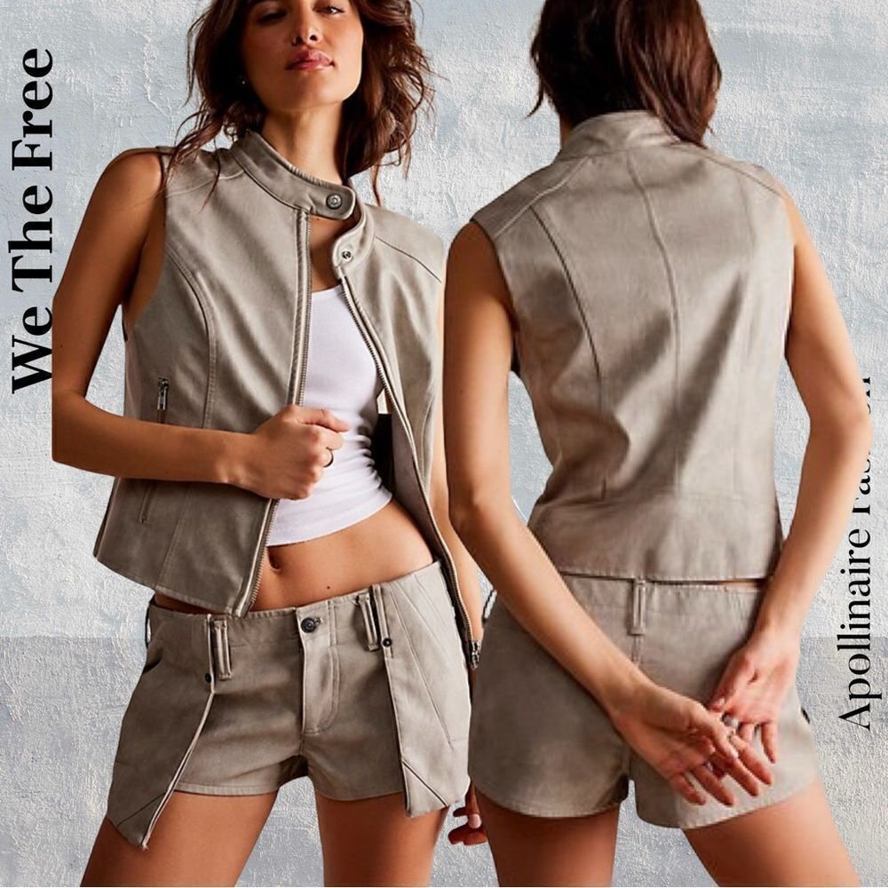 WE THE FREE SWEENEY VEGAN VEST MEDIUM NWT IN STONE